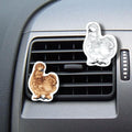 WIRESTER Set of 2 Fresh Scented Car Air Freshener Vent Clip, Decorative Accessories, Interior Decoration for Cars - Shih Tzu, Puppy, Pug Dogs, Bulldogs, Cats, Silkie, Cochin, Dutch Bantam Chickens