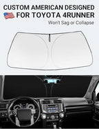Proadsy 2026 Upgrade Front Windshield Sun Shade Foldable Sunshade Protector Custom Fit 2010-2025 4Runner 4-Runner SUV, SR5 Trail Limited Accessories