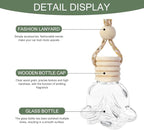 5PCS Hanging Car Air Freshener, Car Air Freshener Diffuser, 8ml Hanging Essential Oil Diffuser Bottle, Auto Interior Cute Glass Empty Perfume Bottle Ornament for Most Vehicles (Rose)