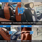 Car Seat Covers Full Set Custom Fit for Chevrolet/Chevy Trailblazer 2021-2026-Premium Faux Leather with Lumbar Support, Breathable, Waterproof, Anti-Slip, Easy to Install (Black&Brown,Full Set)