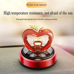 Solar Car Air Freshener,Love Apple Shape Rotating Car Aromatherapy Diffuser Interior Decoration for Valentine's Day,Long Lasting Fragrance Perfume Car Accessories