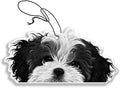 WIRESTER Hanging Air Freshener for Car, Home, Bathroom, Office, Decorative Charm Ornaments, Black White Shih Tzu Dog