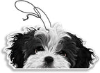 WIRESTER Hanging Air Freshener for Car, Home, Bathroom, Office, Decorative Charm Ornaments, Black White Shih Tzu Dog