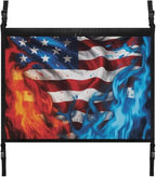 Fire USA Flag Car Roof Storage Bag Car Organizer for Car Seat Multi-Purpose Car Bag Storage Box Organizer Pouch Pocket Can Hold Mobile Phone, Wallet, Glasses