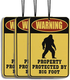 Funny Bigfoots Car Air Freshener Funny Car Accessories Interior 3pcs, Warning Property Protected by Big Foots Mirror Decor for Men Hanging Bigfoots Gifts Funny Guy Gifts for Cars(Black I)