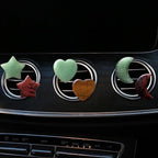 Set of 3 Crystal Stone Car Air Vent Clips, Moon Star Heart Quartz Charm Car Air Freshener Clip, Air Conditioning Outlet Clip, Cute Car Interior Decoration Accessories for Men Women (Green, Unscented)
