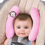 Adjustable Travel Pillow for Toddler, Portable Head Support for Car Seats for Newborn, Banana Stroller Headrest Pillow for Baby, Headrest Head Protection Pillow, Pink