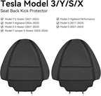 2 Pack Leather Seat Back Protector Custom for Tesla Model Y/3 Model S/X Accessories(Includes 2025 2026 Model Y & 2024-2026 Model 3 Highland), Seat Back Kick Protectors