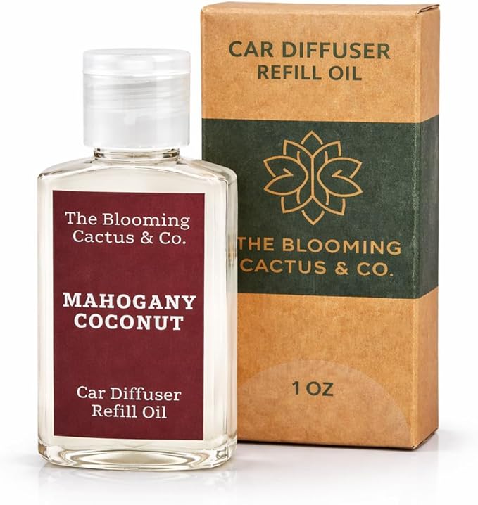 Car Diffuser Oil Refill 1 oz – Essential Oil Car Air Freshener Refill for Hanging Car Diffuser, Long Lasting Fragrance Oil, Phthalate Free, Multiple Scents. | Mahogany Coconut