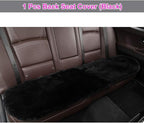 OGLAND Fluffy Genuine Australia Sheepskin Car Seat Cover for Auto Interior Accessories with Soft Fuzzy Wool Eco-Friendly Natural Fur Non-Slip (Black, Back)
