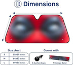 GENANY Funny Red Eyes Windshield Sun Shade for Car SUV Truck (55x30 Inches), Sun Shade Windshield, Shades for Front Windows, Protector Blocks UV, Car Decor