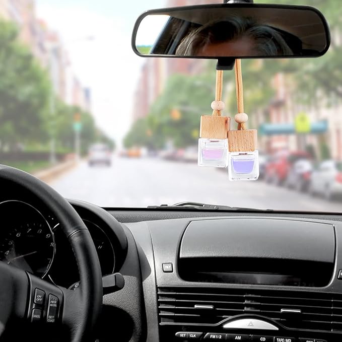 20 Pack Car Haning Perfume Bottle Refillable Car Air Freshener Diffuser Empty Aromatherapy Fragrance Essential Oil Diffuser Pendant Auto Home Ornaments Decors