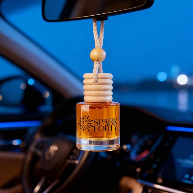 Night Car Perfume Car Air Freshener 30-Day Luxury Hanging Diffuser & Cologne Gift Set for Men & Women, Long-Lasting Essential Oil Woody Sweet Floral Car Scent Subtle