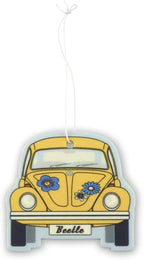 BRISA VW Collection Volkswagen Air Freshener, Room Freshener, Deodorizer for Cars Beetle Motif (Set of 2) (Yellow, Coconut)