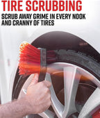 Adam's Polishes Double Sided Car Detailing Brush Wheel Brush & Tire Brush for Wheel Cleaning | Soft, Durable Chemical Resistant Bristles Against The Harshest Wheel & Tire Cleaner