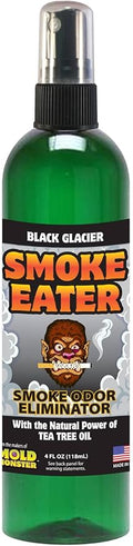 Smoke Eater Odor Eliminator Spray, Black Glacier, 4 oz — Tea Tree Oil Breaks Down Smoke at the Molecular Level