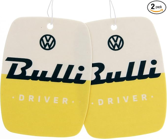 BRISA VW Collection Volkswagen Air Freshener, Room Freshener, Deodorizer for Cars T1 Bus Campervan Motif (Set of 2) (Citrus/Yellow)