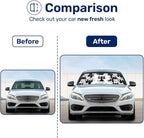 GENANY Cat Windshield Sun Shade for Car SUV Truck (55x30 Inches), Front Window Visor for Windows, Protector Blocks UV