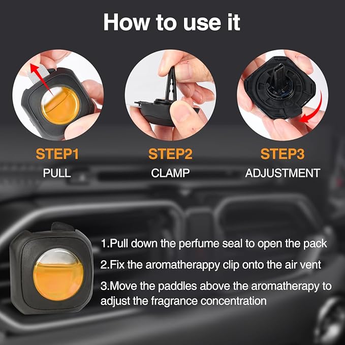 Car Air Freshener Vent Clip, 6 Count Hawaii Scent Odor Eliminator for Up to 180 Days, Natural Essential Oil Car Accessories for Women and Men, Car Freshners, 4ml Each