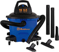 Koblenz Wet Dry Vacuum Cleaner, Large 16.0 Gallon Tank, 6.5 HP Powerful Vacuum for Dry and Wet Messes, Vacuum Cleaner and Blower with Drain Plug, Accessories Included, Black+Blue (WD-16 L4)