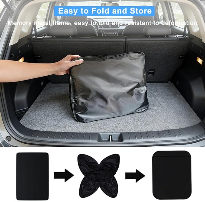 Car Sunroof Compatible with Q5 2017-2009 5-Door SUV, Foldable Glass Roof Sunshade with Storage Bag, Heat Insulation Sun Protection Roof Interior Sunshade, Black