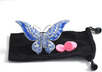 Bling Crystal Car Fragrance Butterfly Car Diffuser Air Freshener with Vent Clip (Blue)