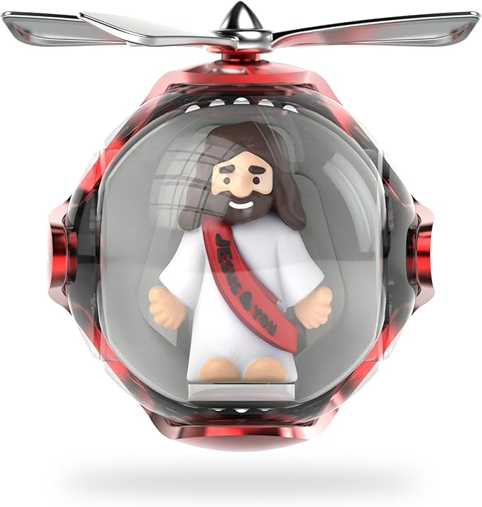 Jesus Loves You Car Air Freshener with 6-Color Auto Light Up & 4 Scented Pads – Light Fragrance, Decorative Auto Accessories, Cute Easter Decoration, Mother's Day and Father's Day Small Gifts