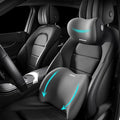 Car Lumbar Support Pillow and Car Neck Pillow Kit, Ergonomic Car Seat Headrest & Lumbar Cushion with Adjustable Strap for Neck Back Pain Relief, for Office Chair/Truck/Wheelchair (Gray)