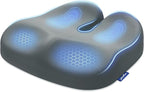 ZIKEE Ergonomic Seat Cushion with Thigh Relief Slope, Office Chair Cushion with Premium Memory Foam for Car, Home, U-Shaped Design Alleviates Hip, Tailbone Pain, Anti-Slip Sciatica Pain Relief (Gray)