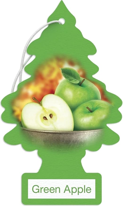 LITTLE TREES Car Air Freshener | Hanging Paper Tree for Home or Car | Green Apple | Pack of 3