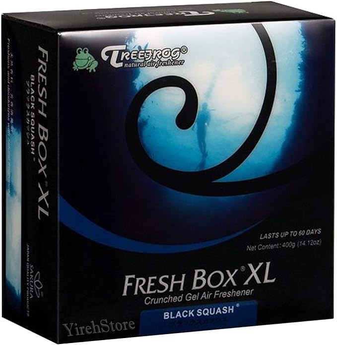 Treefrog Xtreme Fresh Box XL Air Freshener Scent Extra Large 400g - Black Squash/Blue Squash/Green Squash/White Peach/New Car (Black Squash)