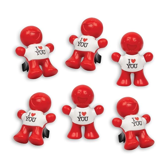 Little Joe 96410-6PK I Love You New Car Scent Car Air Freshener Vent Clip, Fights Odors for up to 45 Days, Long-Lasting Freshness, Cute Car Odor Eliminator, Pack of 6