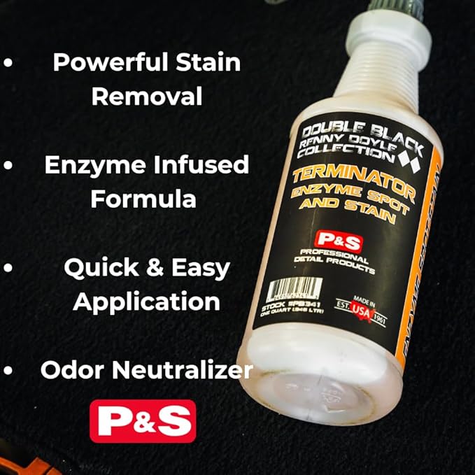 P & S PROFESSIONAL DETAIL PRODUCTS - Terminator Enzyme Spot and Stain Remover - Perfect for Deodorizing, Removing Embedded Soils, Grease, Dirt, and Protein-Based Stains; Fresh Scent (1 Quart)