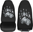 Delerain Car Seat Covers Set 2Pcs, Bear Paw Universal Front Car Seats Vehicle Enterior Protector Suitable Fits Most Car Auto SUV Sedan Truck
