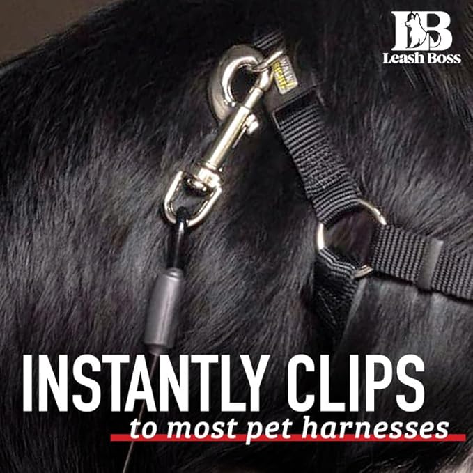 Leash Boss Dog Car Seat Belt Restraint - No-Chew Heavy Duty Car Seatbelt for Pets - 5 Sizes - Coated Steel Rope to Prevent Chewing (16 in) - Restraints for Dogs in Cars - Dog Seat Belt for Car
