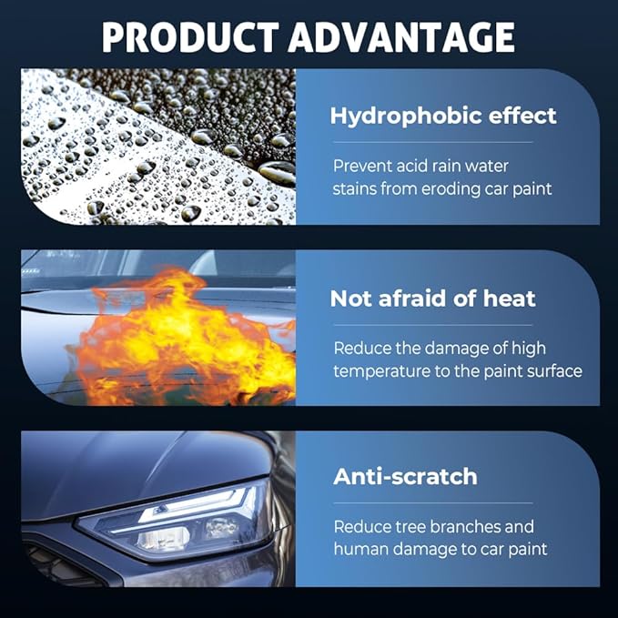Advanced Car Quick-acting Coating Agent Spray, Upgrade Car Coating Spray, Quick Effect Coating Agent, Quickly Coat Car Wax, Polish Sprays Waterless Wash Wax, Oil Film Emulsion Glass Cleaner (3Pcs)