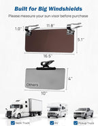 JOYTUTUS Large Sun Visor Extender for SUV Pickup Truck, Polarized Sun Visor Extender Universal Sun Blocker UV400, Adjustable Visor Extension for Car Visor,Double-Clip,Anti Glare Stray Light
