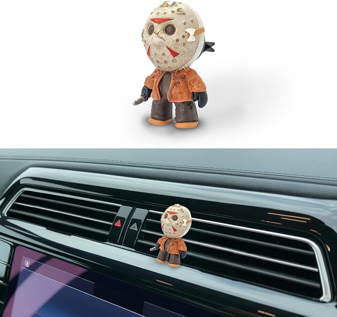 GENANY 3D Resin Horror Movie Killer Character Car Air Freshener Vent Clips, Spooky Car Freshener, Horror Air Freshener, Gothic Gifts for Women and Men, Cool Spring Gifts For Horror Fans