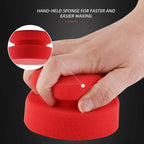 SPTA Tire Shine Applicator, 6Pcs Foam Applicator Pads, Round Shape Side Pressing Hand Polishing Sponge Pads Kit Tire Shine Applicator Pad Tire Dressing Applicator Pad for Applying Tire Shine