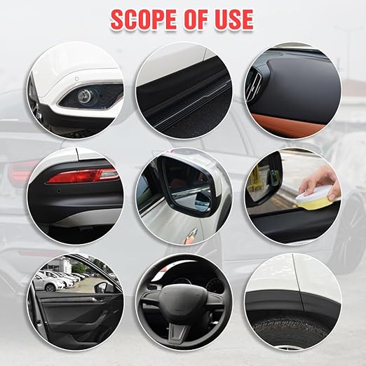 Plastics Parts Crystal Coating, 2025 New Car Crystal Coating for Car Plastic Parts, Coating Agent for Automotive Plastics, Crystals Coating Plastic Restorer, Cars Trim Restorer with Sponge (1)