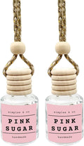 Simplee & Co Pink Sugar, 2 Pack Car Air Hanging Essential Oil Diffuser, Aromatherapy Vehicle Diffuser, Long Lasting by Simplee & Co