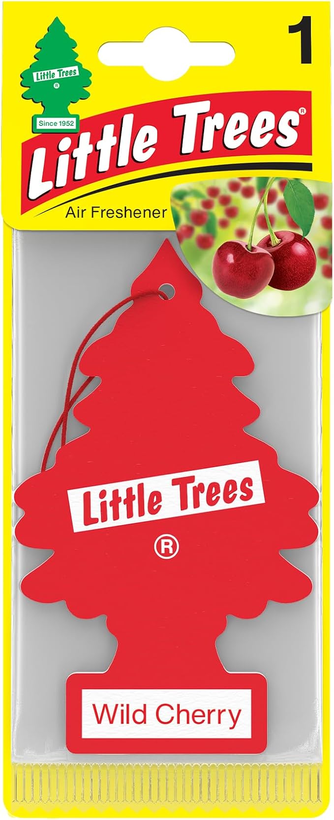 LITTLE TREES Car Air Freshener | Hanging Paper Tree for Home or Car | Wild Cherry | Single Tree per Package