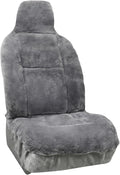 Aegis Cover Premium Australian Merino Sheepskin Car Seat Cover, Easy-Install Summer & Winter Universal Fit for SUV Truck Sedan Most Vehicles (FS-Grey)