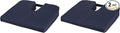 DMI Gradual Slope Seat Cushion for Coccyx, Sciatica and Tailbone Pain Used with Dining Room Chairs, Desk Chairs, Car Seats or Wheelchair Cushions, Machine Washable-Cover, 15 Inch, Navy (Pack of 2)