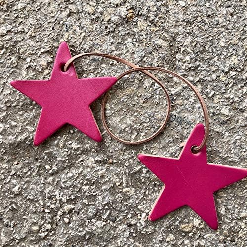 Air Flair | Leather Car Air Freshener | Double Star (Fuchsia, Warm Sugar Scent)