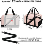 Small Gym Bag Carry On Bag - 12 in Mini Duffle Bag Lightweight for Overnight Travel(Pink)