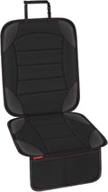 Sinvitron Car Seat Protector for Child Car Seat - Waterproof Non-Slip Leather Mat with 2 Mesh Pockets, Universal Seat Cover for Baby, Pets & Vehicles (1-Pack, Black)