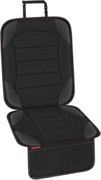 Sinvitron Car Seat Protector for Child Car Seat - Waterproof Non-Slip Leather Mat with 2 Mesh Pockets, Universal Seat Cover for Baby, Pets & Vehicles (1-Pack, Black)