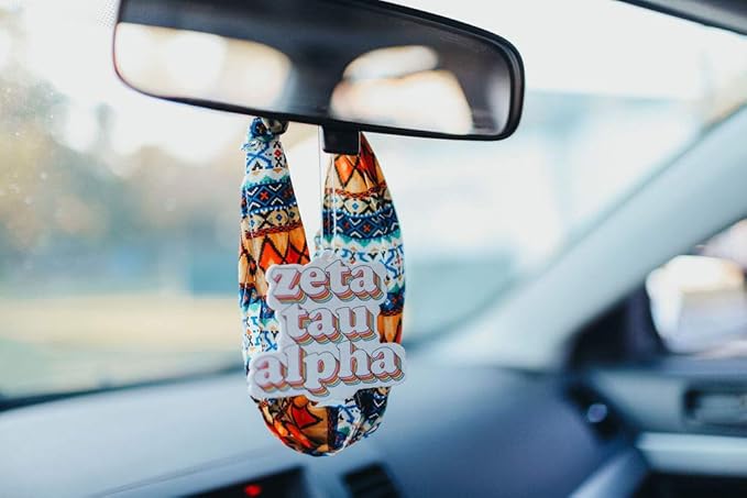 Sorority Shop Zeta Tau Alpha Air Freshener - Retro Design, Bubblegum Scented, for Car or Dorm– Sorority Gift, Charm Paraphernalia (Pack of 2)