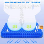 Gel Seat Cushion, Double Thick Egg Gel Cushion for Pressure Pain Relief, Breathable Wheelchair Cushion Chair Pads for Car Seat Office Chair (16x14x1.65inch)